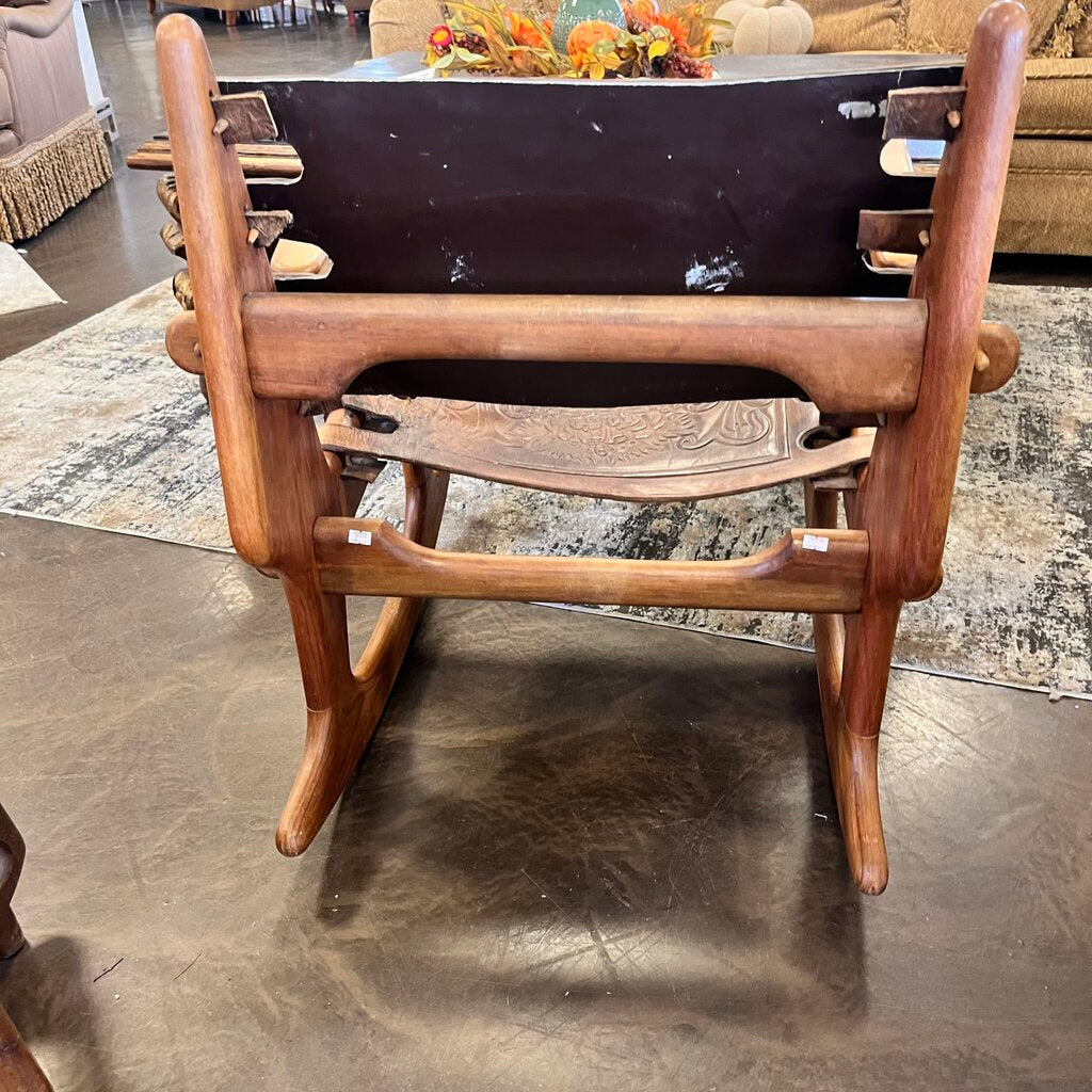 MCM Leather Rocking Chair