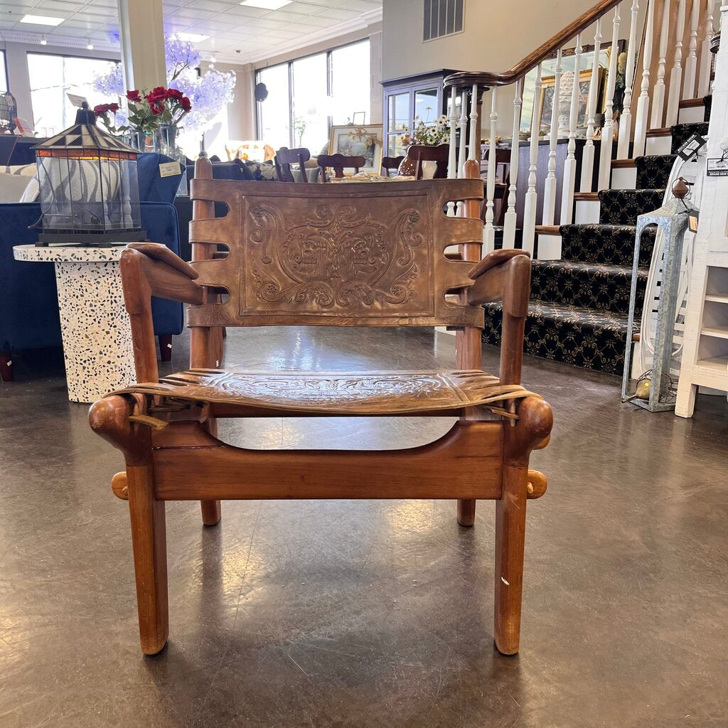 MCM Carved Leather Chair