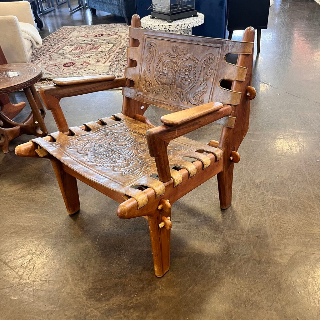 MCM Carved Leather Chair