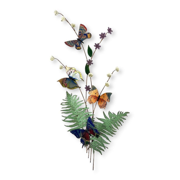 Enamel Painted Copper Butterflies & Flowers
