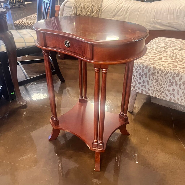 Kidney Shaped Side Table w/ Drawer