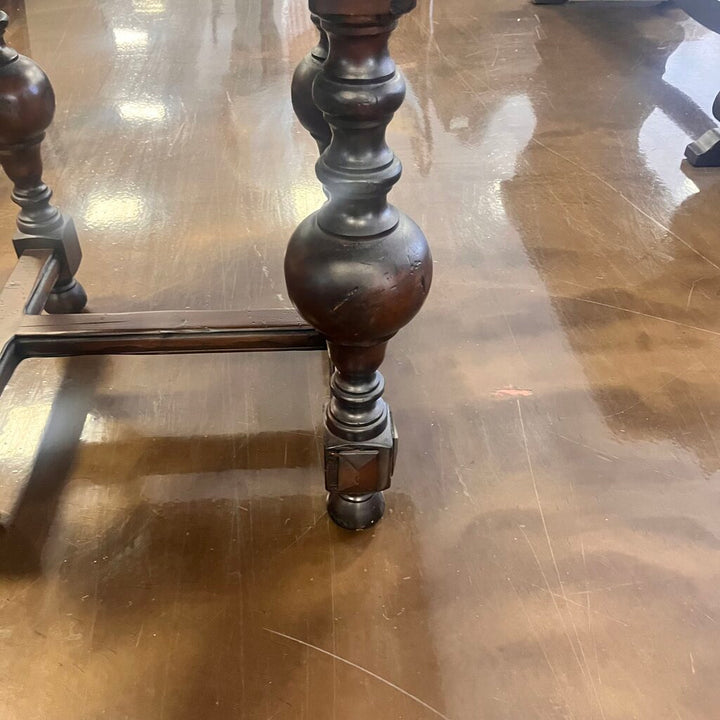 Wood Side Table w/ Carving