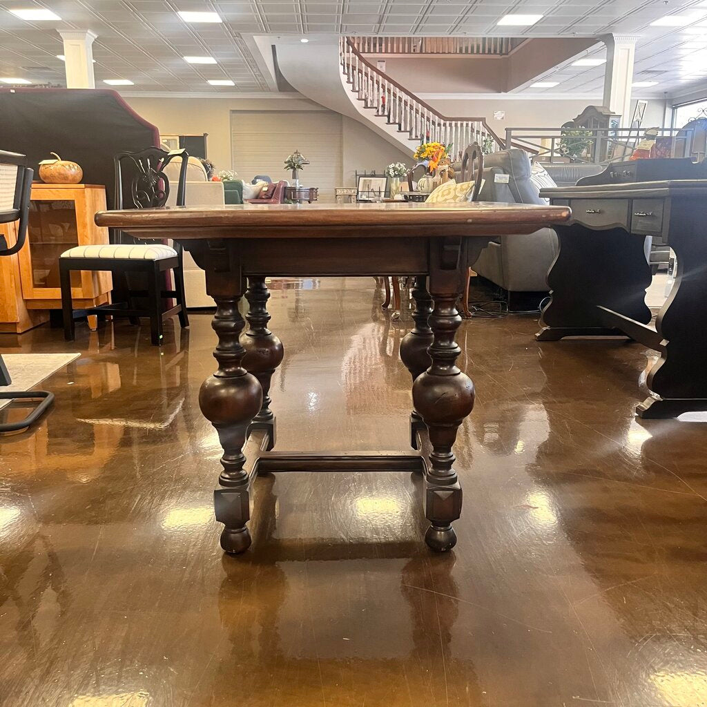 Wood Side Table w/ Carving