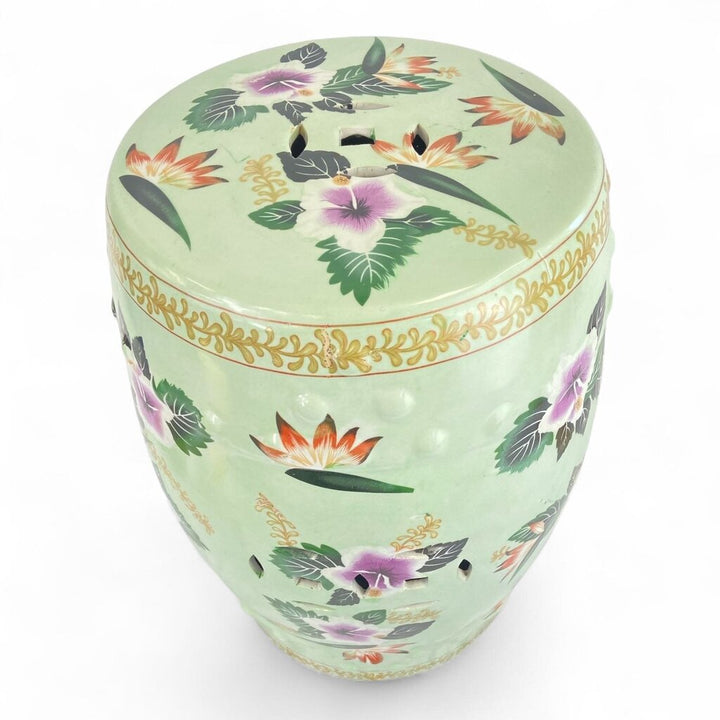 Floral Ceramic Garden Stool