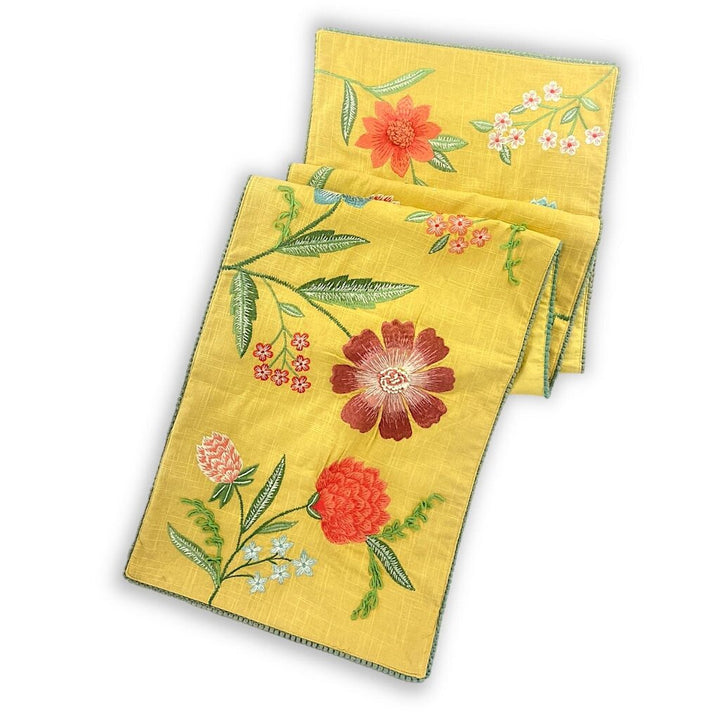 Floral Embroidered Table Runner