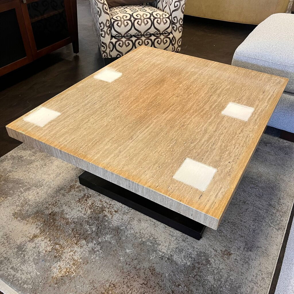 Faux Marble Cocktail Table w/ Shelf