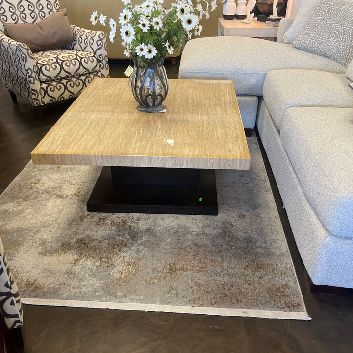 Faux Marble Cocktail Table w/ Shelf