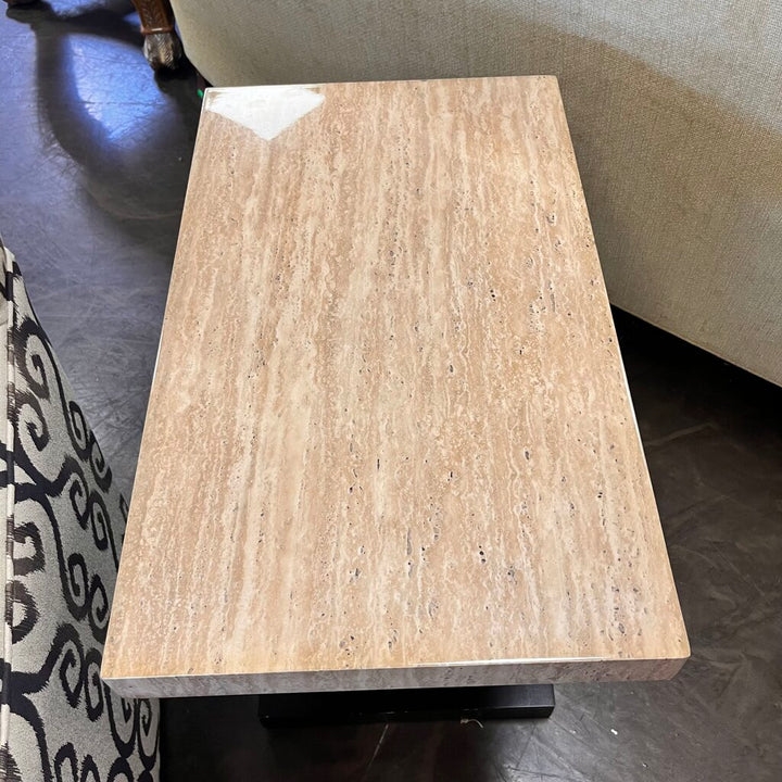 Faux Marble End Table w/ Shelf