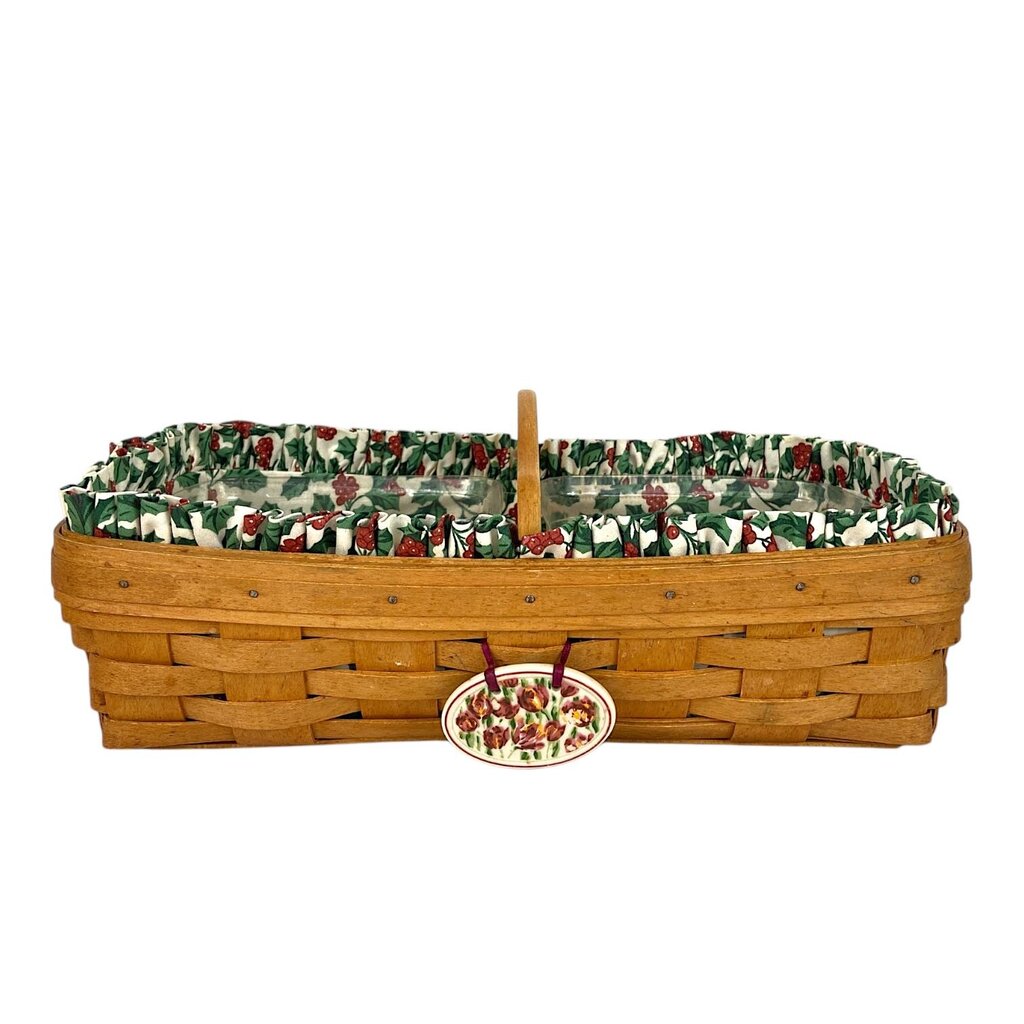 Cracker Basket with Liners & Wood Divider