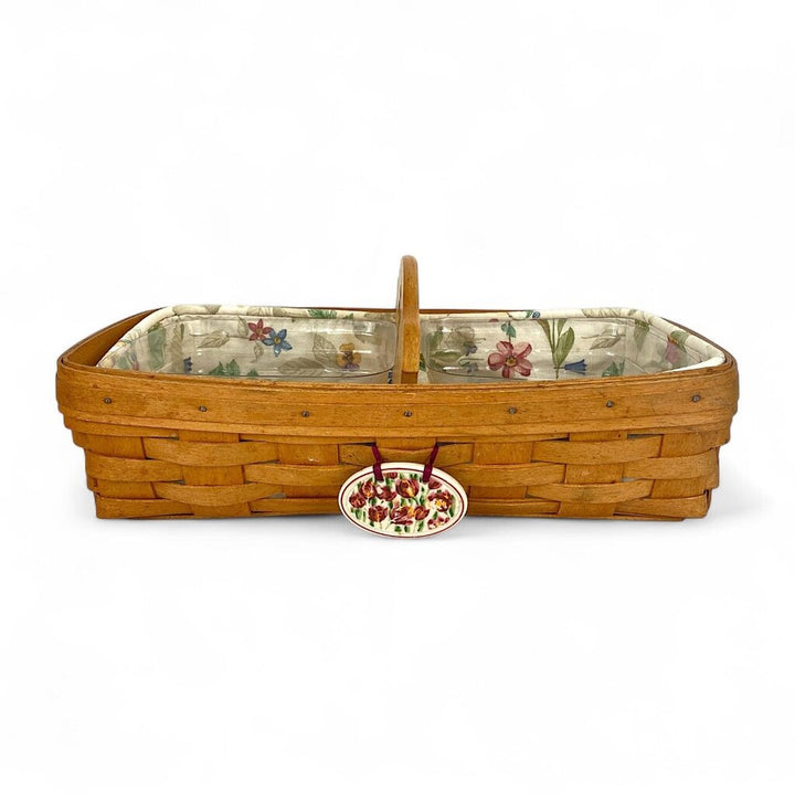 Cracker Basket with Liners & Wood Divider