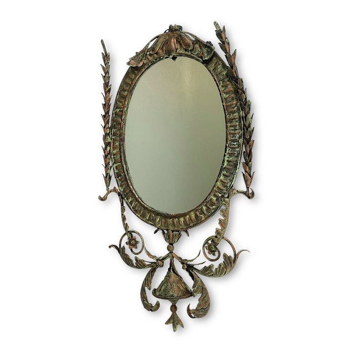 Mirror Framed in Metal with Leafy Detailing