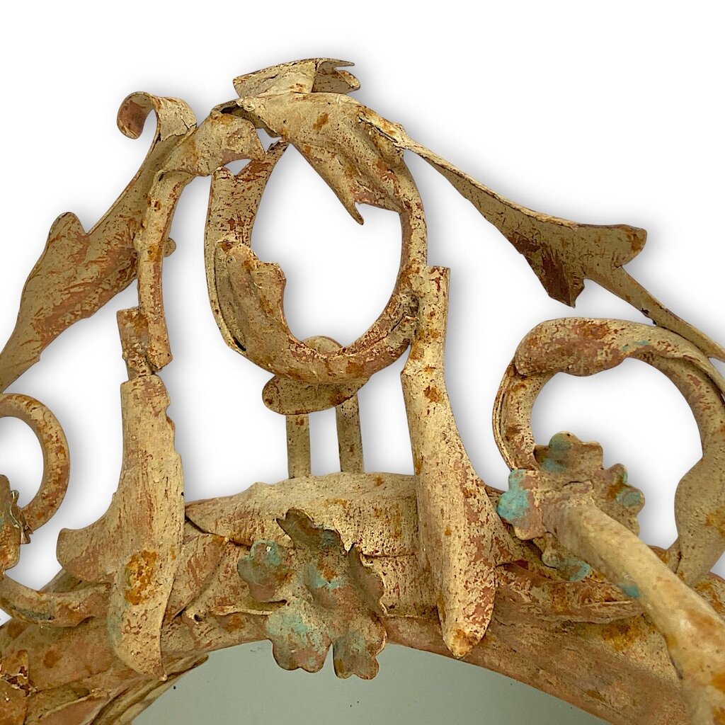 Mirror Framed in Metal with Floral Detailing