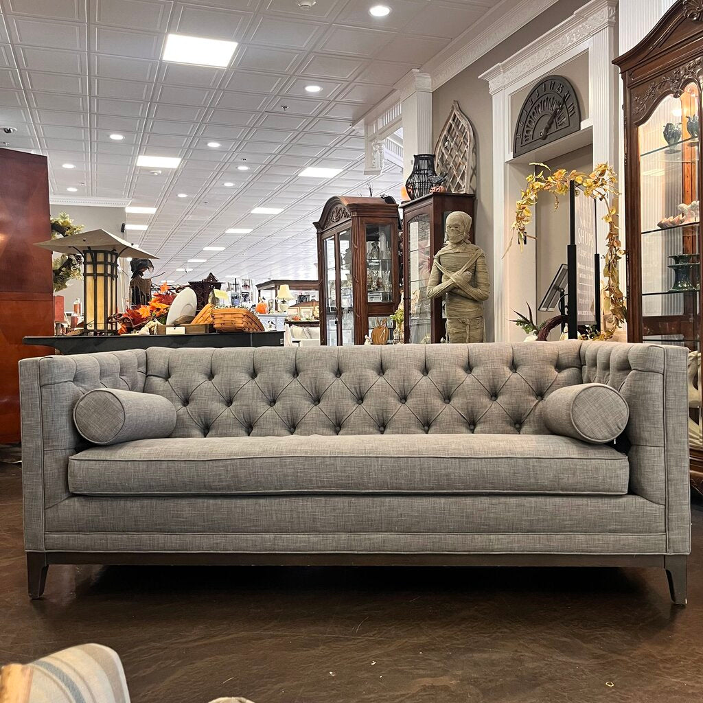 Orig Price $7700 - Tufted Sofa w/ Roll Pillows