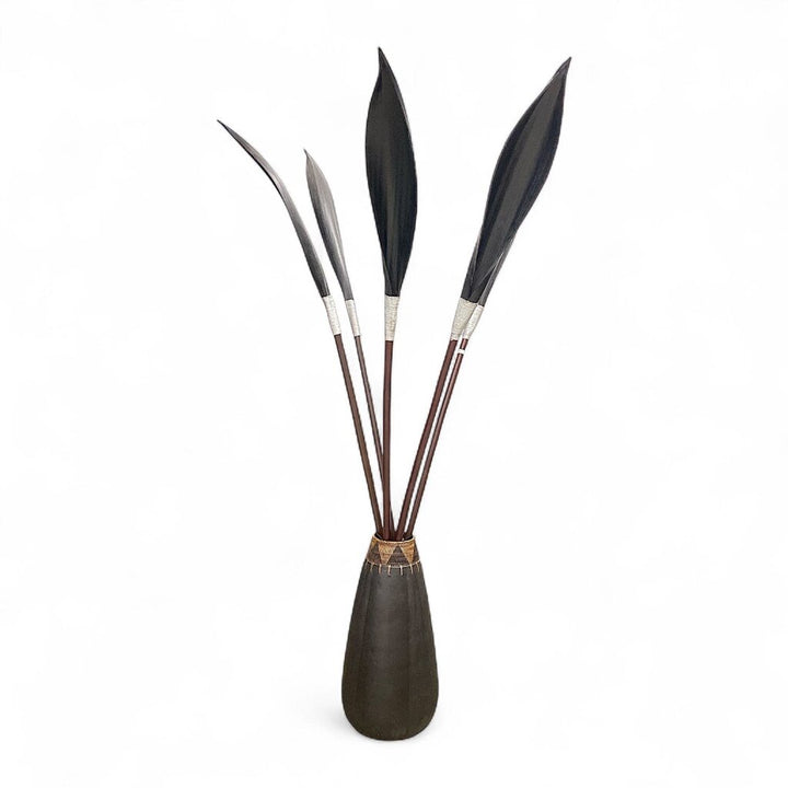 5 Decorative Tribal Paddles in a Floor Vase