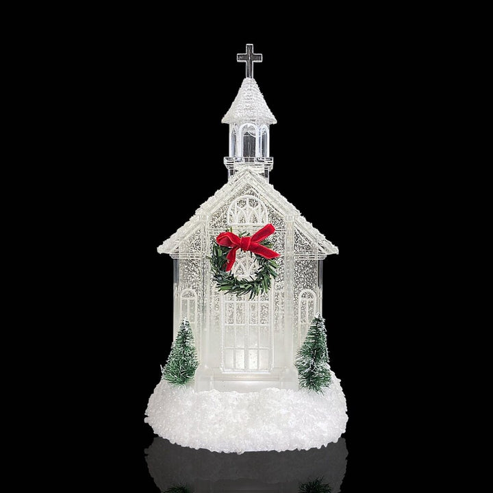 Acrylic Church Snow Globe with Light