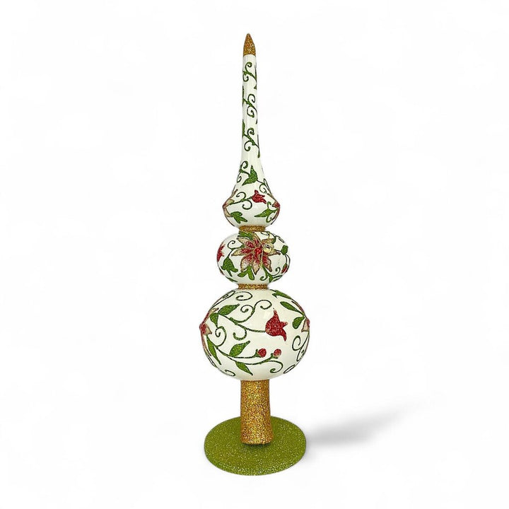 Glitter Poinsettia Tree Topper - Box Available