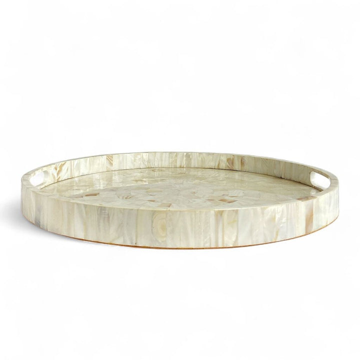 Mother of Pearl Inlay Round Serving Tray