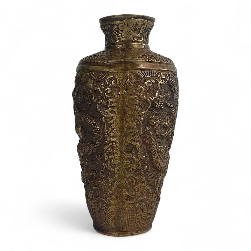 Forged Metal Dragon Urn Vase