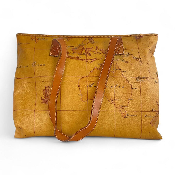 1A Classe Geo Map Leather Shoulder Handbag