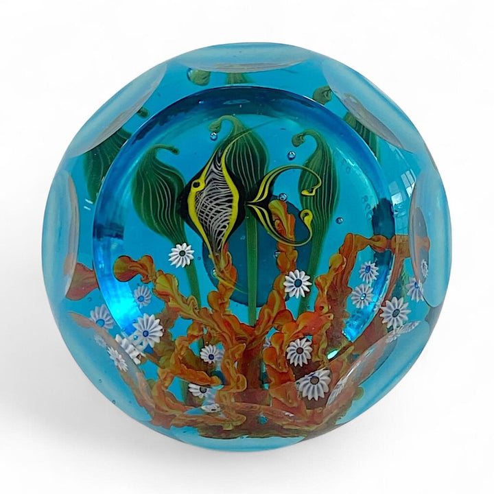 Glass Seascape Orb Paperweight