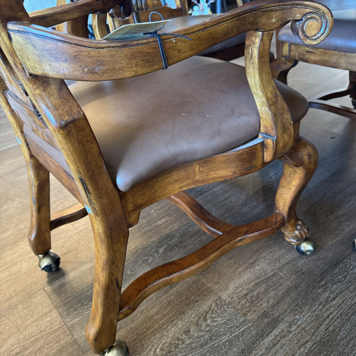 Upscale Game Table with Rolling Chairs