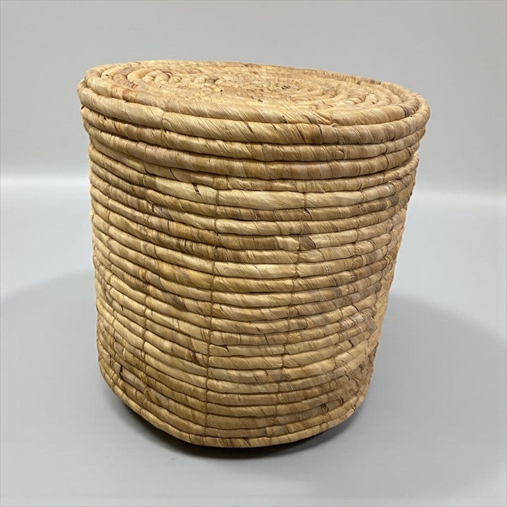 Round Woven Ottoman Chest