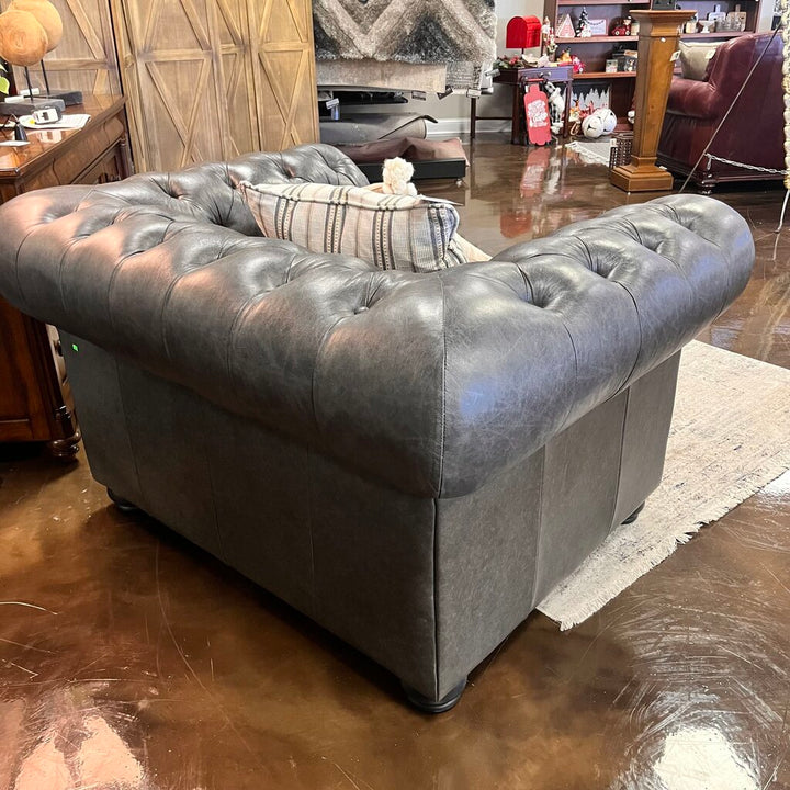 Leather Chesterfield Tufted Chair - Orig Price $4000