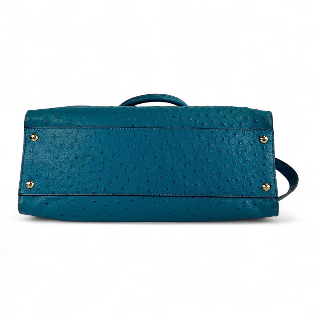 Ostrich Leather Satchel Bag