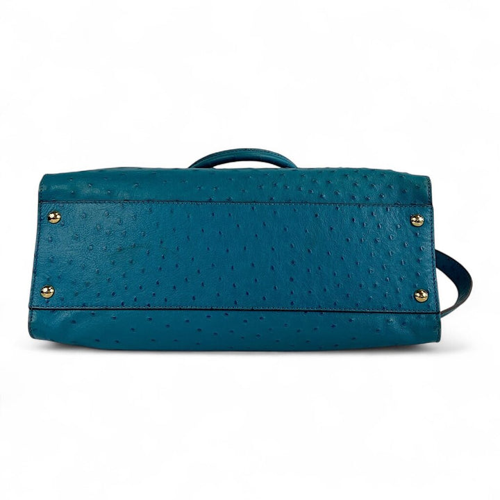 Ostrich Leather Satchel Bag