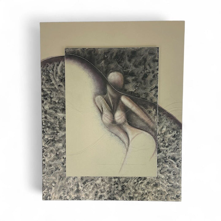 Female Figure on Metal with Etching