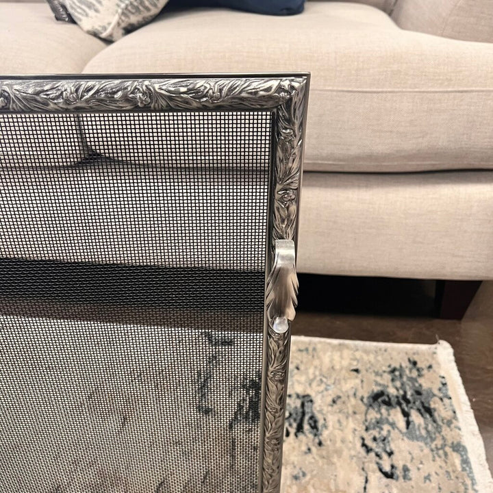 Orig Price $2000 - Custom Fireplace Screen w/ Andirons