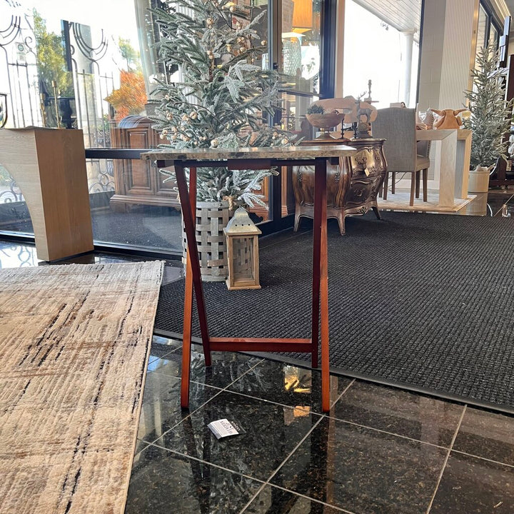 Faux Marble Tray Table Set