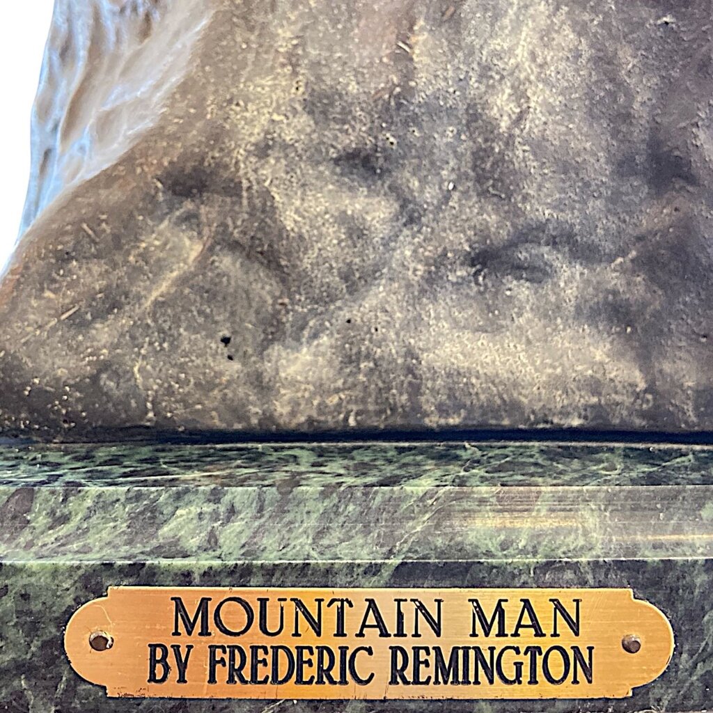 "Mountain Man" Signed Bronze Statue on Marble Base