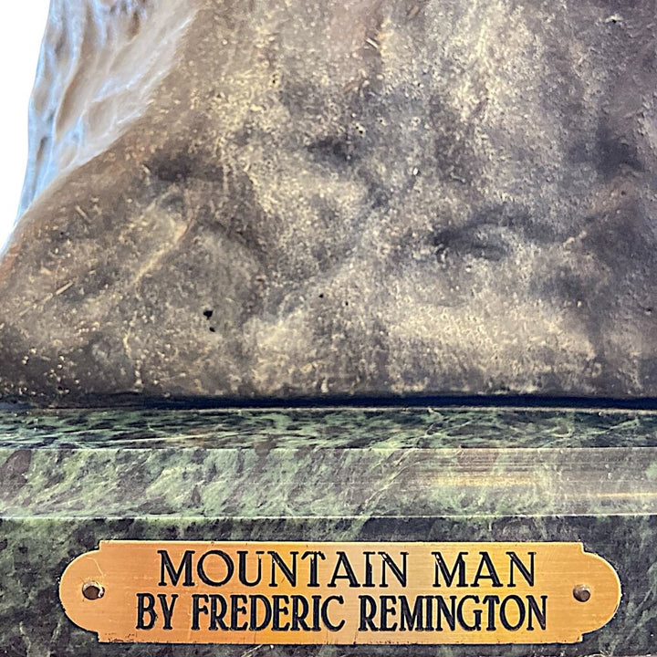 "Mountain Man" Signed Bronze Statue on Marble Base