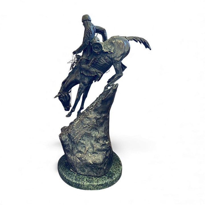 "Mountain Man" Signed Bronze Statue on Marble Base