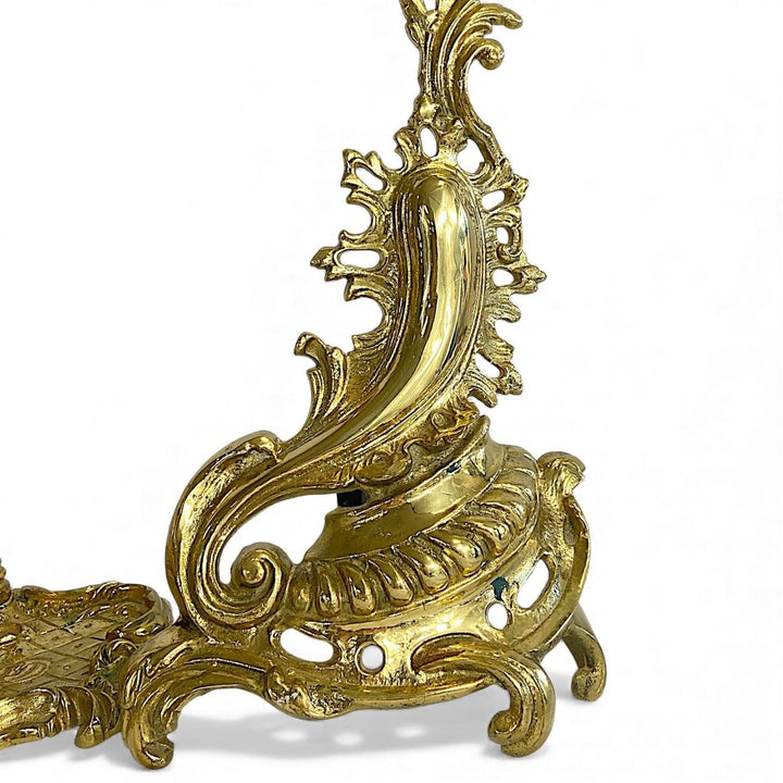 Polished Brass Fireplace Tool Set - Seven Pieces