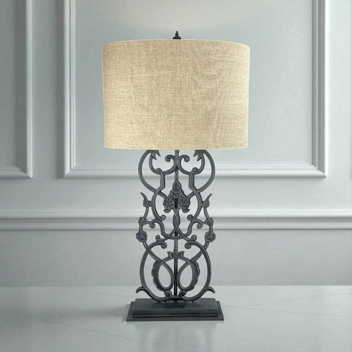 Wrought Iron Scroll Table Lamp