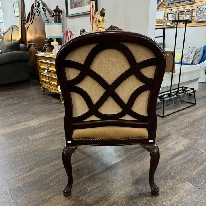 Antique Queen Anne Mohair Arm Chair