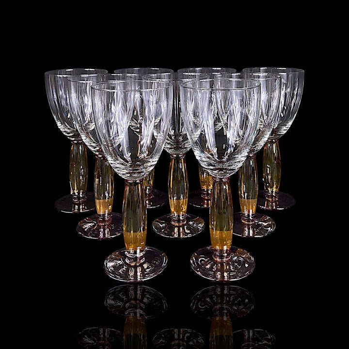 Set of 9 Glass Wine Goblets