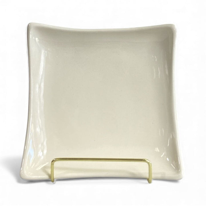 Set of 6 Square Footed Plates