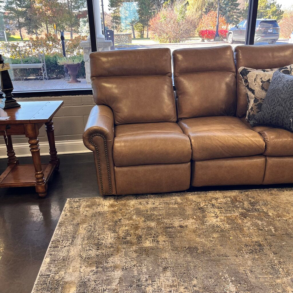Orig Price $10400 - Leather sectional w/ Power Reclining Ends