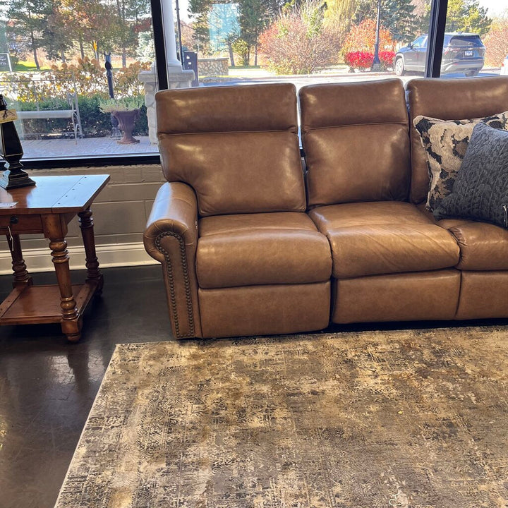 Orig Price $10400 - Leather sectional w/ Power Reclining Ends