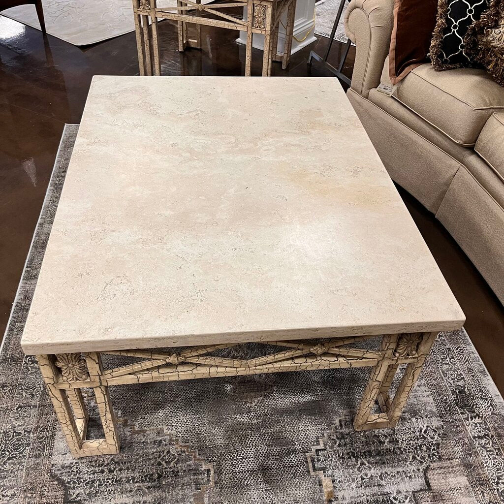 Orig Price $1499 - Stone & Metal Cocktail Table