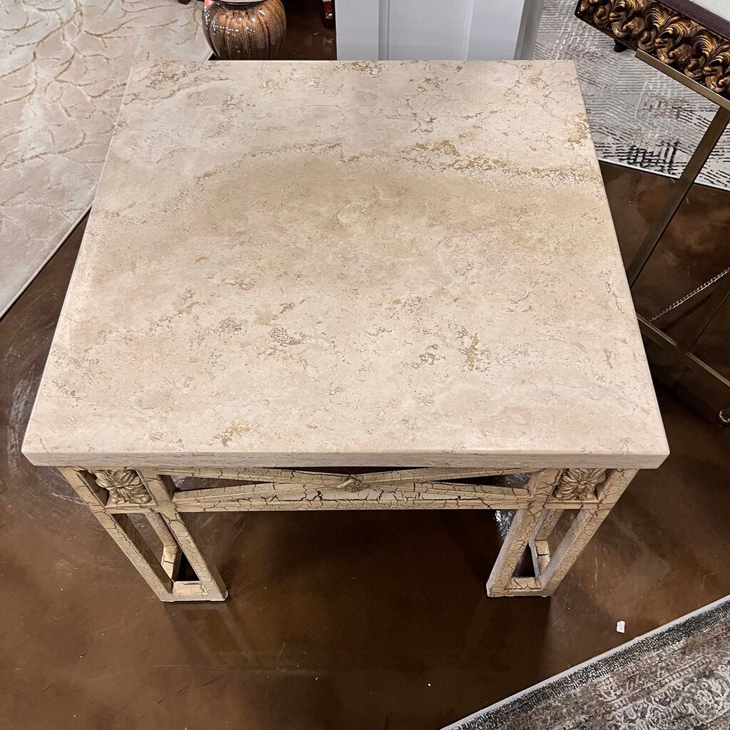 Orig Price $800 - Stone & Metal Side Table