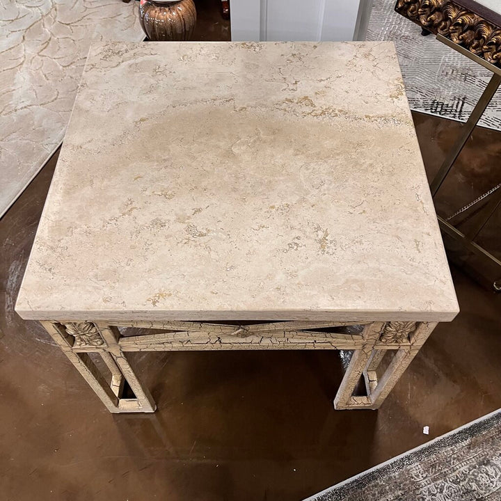 Orig Price $800 - Stone & Metal Side Table
