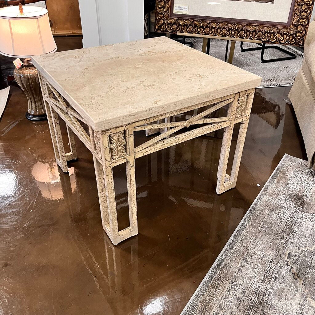 Orig Price $800 - Stone & Metal Side Table