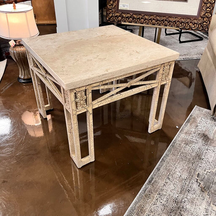 Orig Price $800 - Stone & Metal Side Table