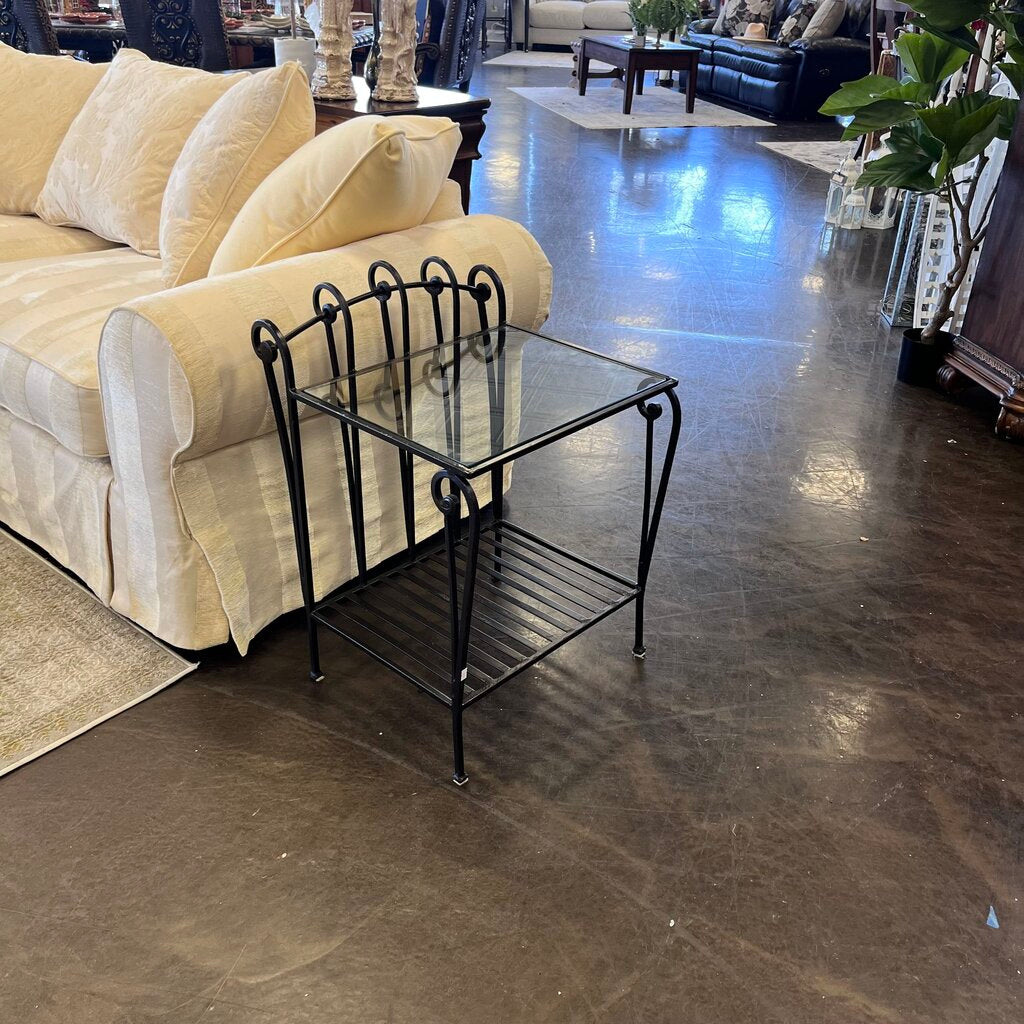 Metal & Glass End Table