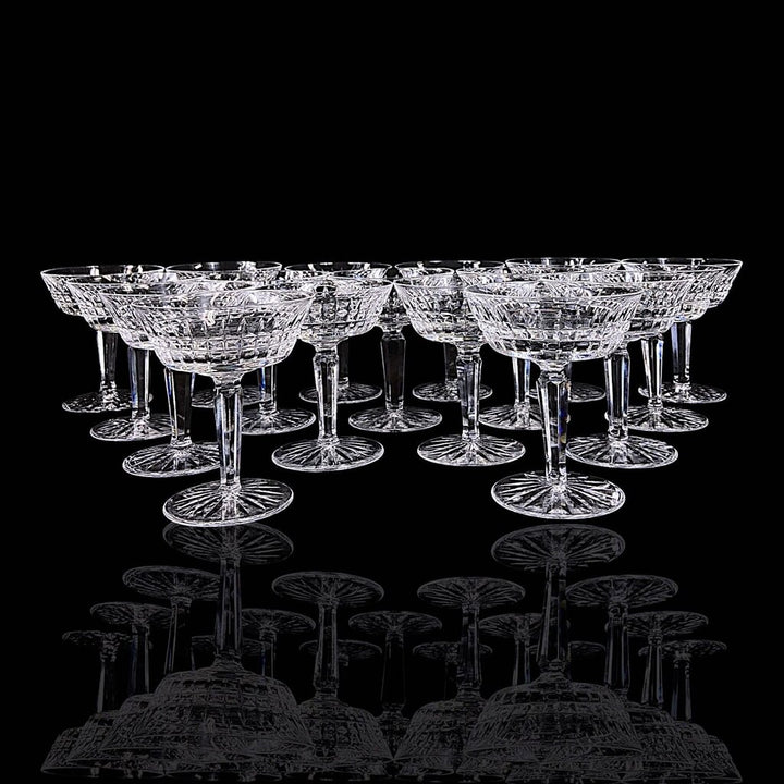 Set of 17 Crystal Champagne Glasses - Glenmore