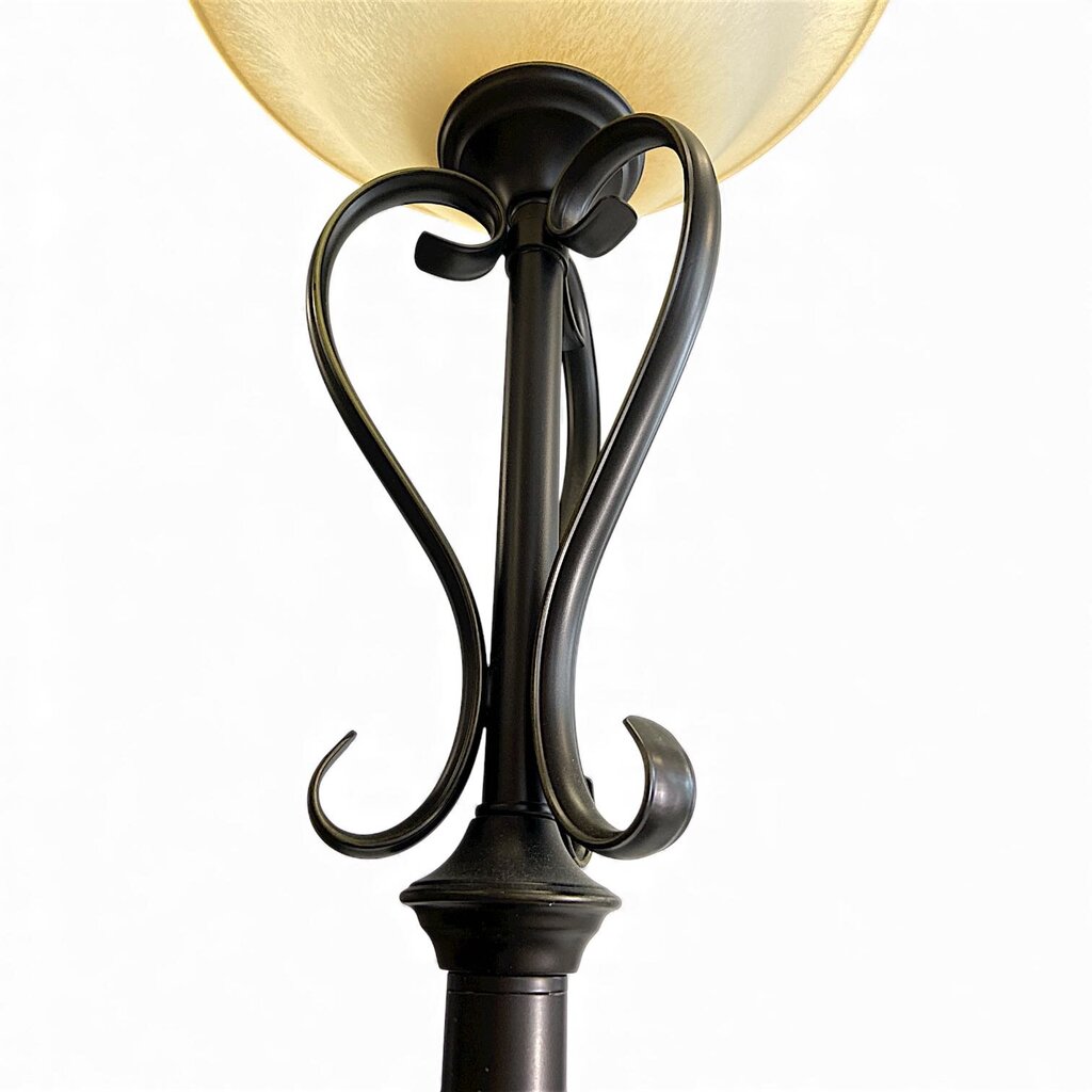 Torchiere Floor Lamp w/ Glass Shade